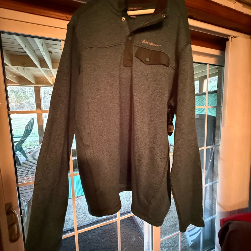 Eddie Bauer Men's Teal Green Insulator Pullover XL